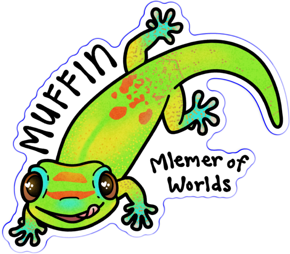 Muffin the gold dust day gecko sticker